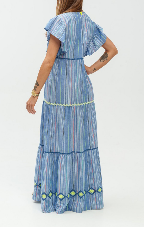 sukienka boho TWINSET maxi niebieska 2